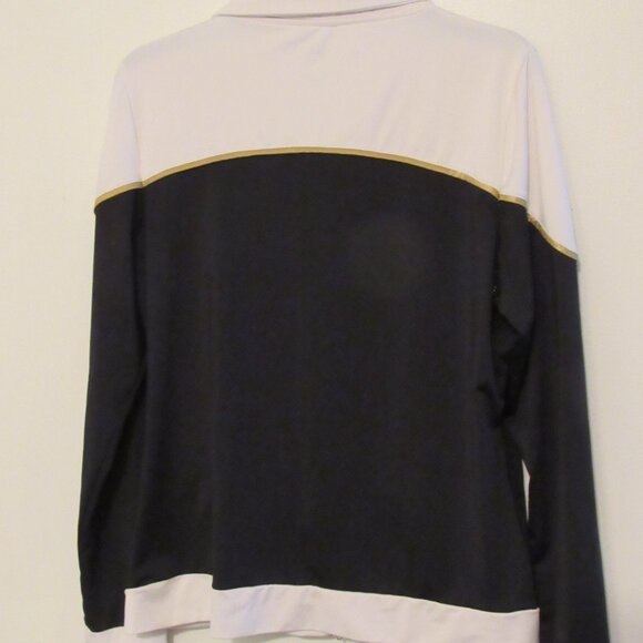 Isaac Mizrahi Sport Jacket Full Zip Women's XL Black/White Gold Trim Golf Tennis - Picture 3 of 6